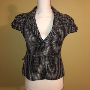 The Limited dark blue & white short sleeve blazer